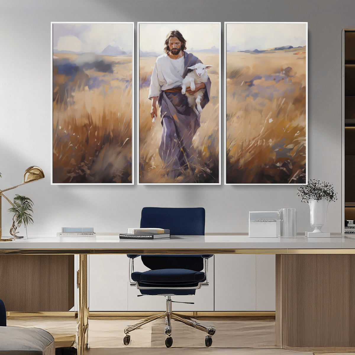 Jesus the Good Shepherd Wall Art Canvas Print - Lost Lamb