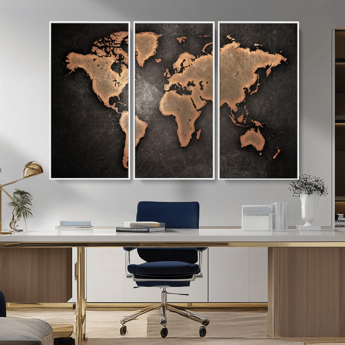 World Map Canvas Print – Framed Travel Map Wall Art for