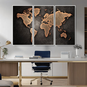 World Map Canvas Print – Framed Travel Map Wall Art for