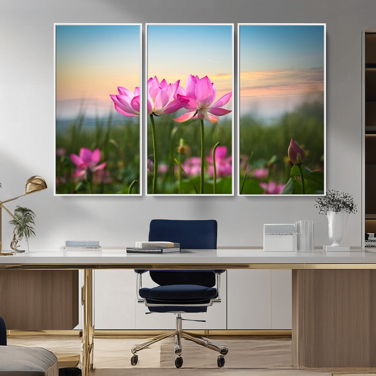 Pink Flower on the Mountain Canvas Print, Framed Pink Flower