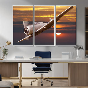 Old War Plane Wall Art Canvas Print