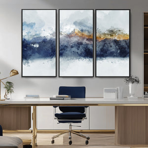 Abstract Mountain Range Art Canvas Print | 3 Panel