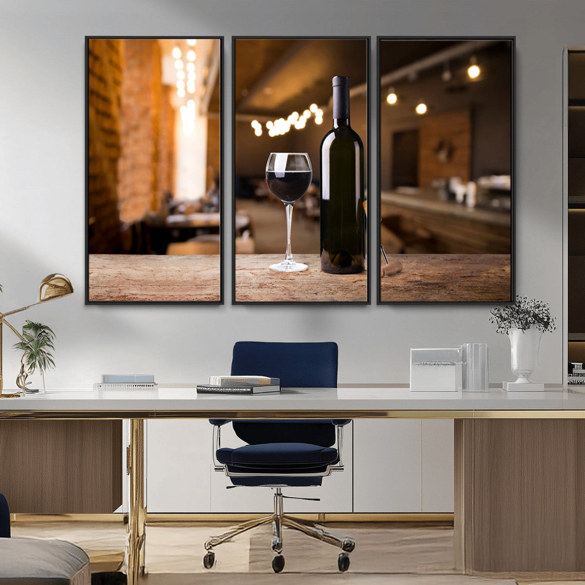 Wine and Bottle Wall Art Canvas Print