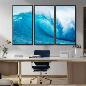 Big Ocean Surfing Wave Wall Art Canvas Print