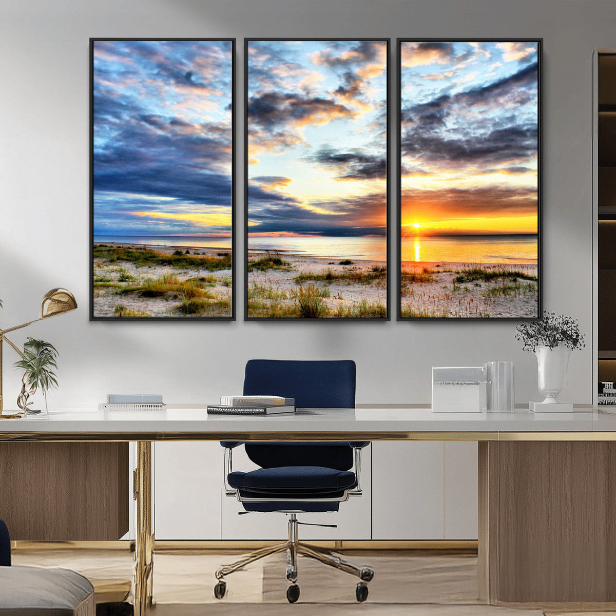 Sunset On The Ocean Wall Art Canvas Print