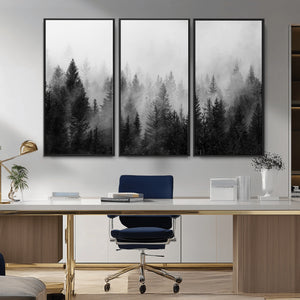 Fogy Forest Canvas Wall Art Print - Mountain Wall Art with