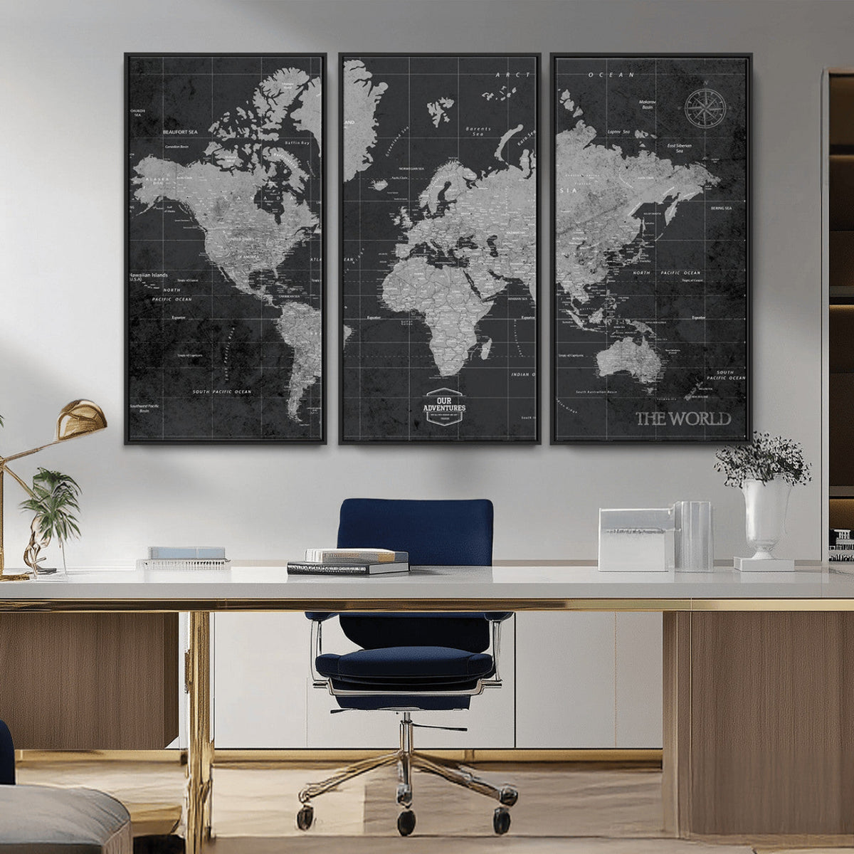 World Map Canvas Print – Detailed Map of the World Wall Art
