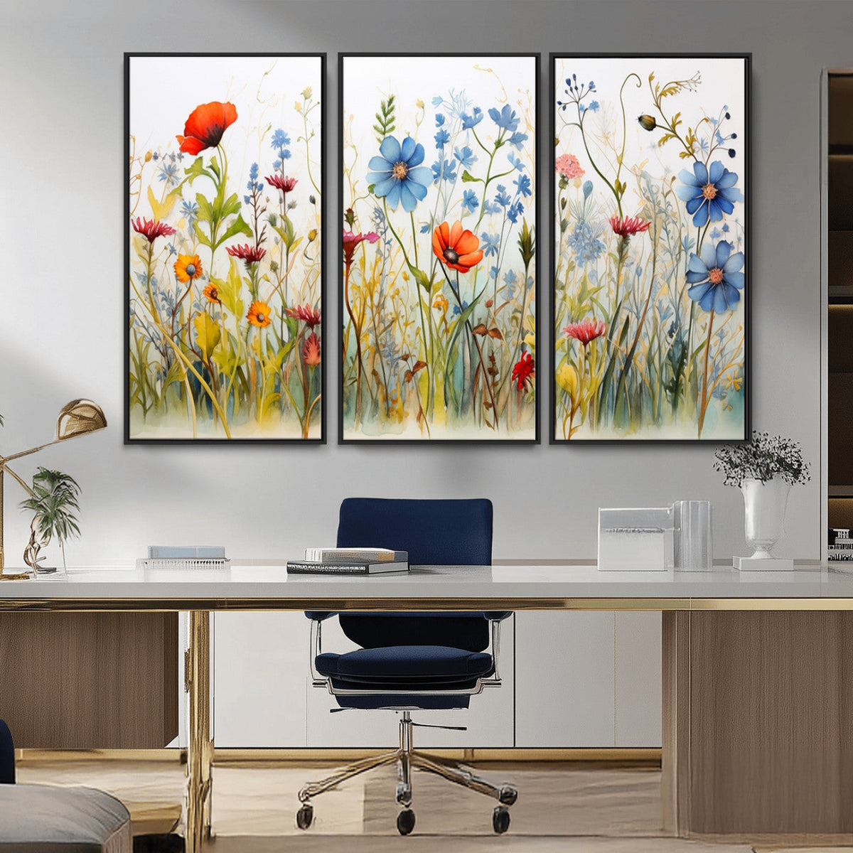 Colorful Wildflower Canvas Wall Art - Vibrant Floral