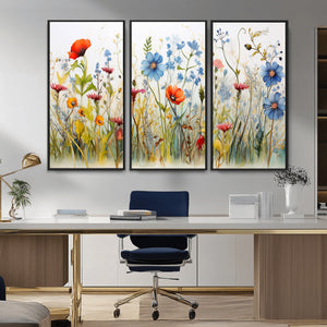 Colorful Wildflower Canvas Wall Art - Vibrant Floral