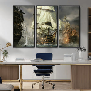 Pirate Ship War Wall Art Canvas Print