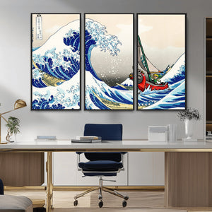 Katsushika Hokusai Kanagawa Giant Wave Wall Art Canvas Print
