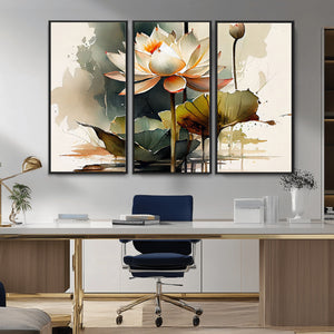 Lotus Flower Watercolor Canvas Print – A Symbol of Serenity