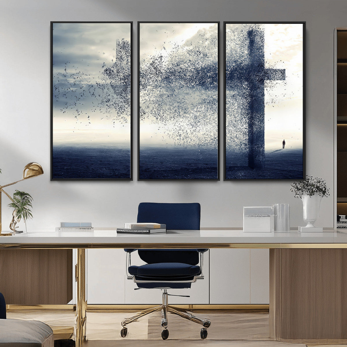 Jesus and the Fading Cross Wall Art Print – Symbol of Faith,