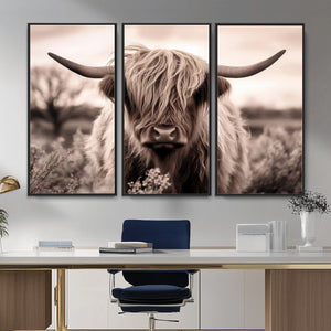 Scottish Cow Longhorn Wall Art Canvas Print