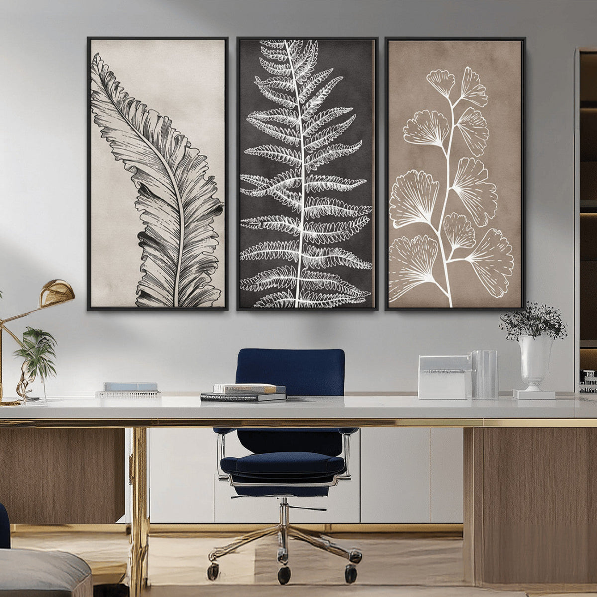 Minimalist Botanical Wall Art Canvas Print, Framed and Ready