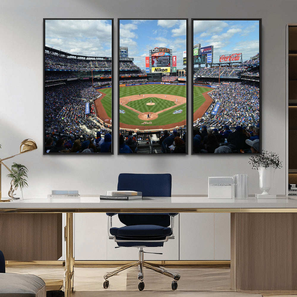 New York Mets Baseball Team Print - Citi Field Stadium Wall