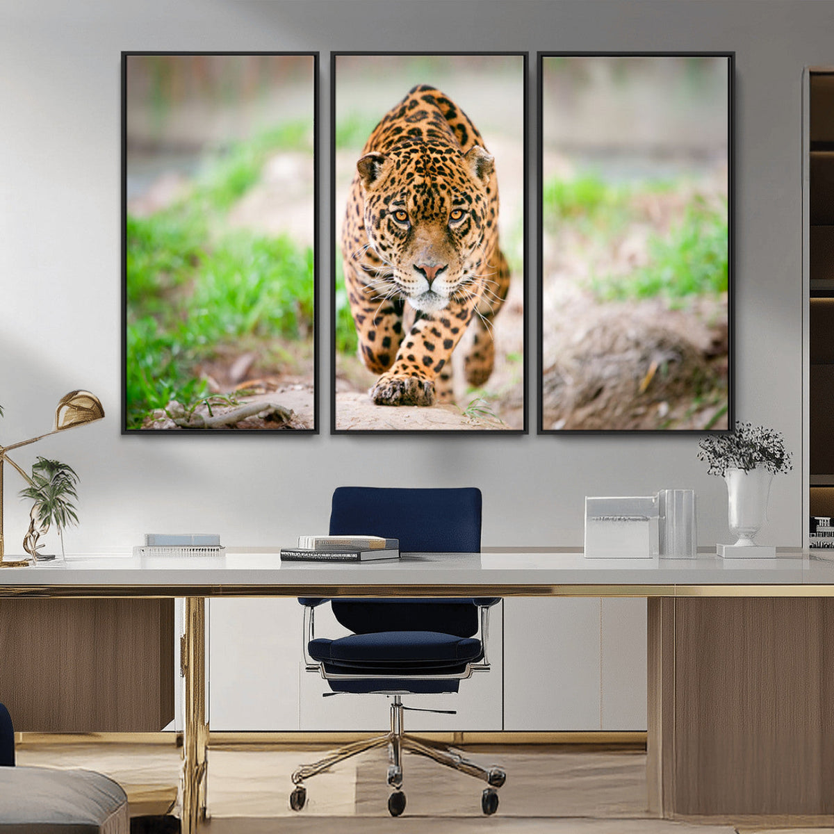 Leopard on the Prowl - Stunning Large Framed Leopard Wall