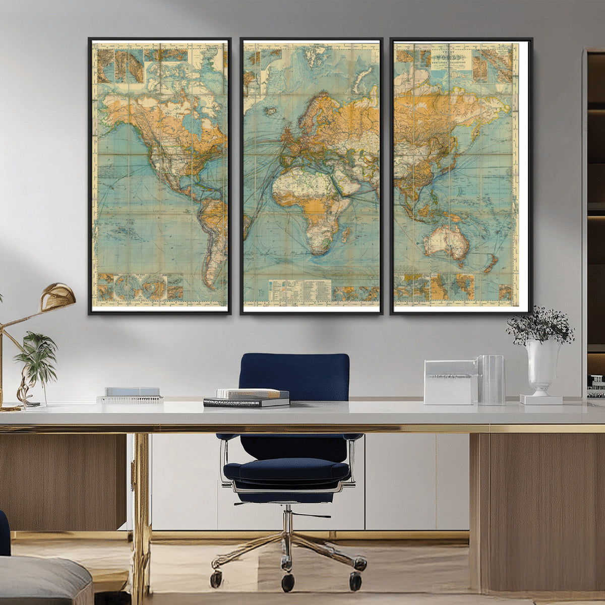 Push Pin World Map Canvas Print – Travel Tracker Wall Art