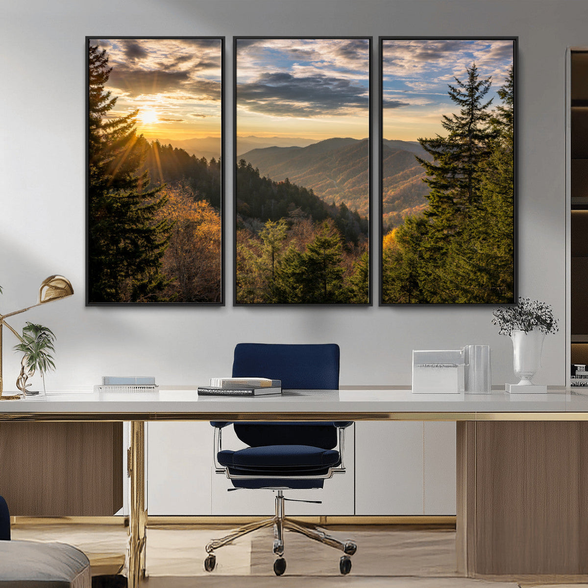 Sunrise Over the Smoky Mountains Canvas Wall Art –