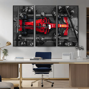 Ferrari Pit Stop Canvas Wall Art – Precision and Speed