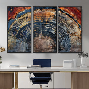 Abstract Tree Ring Wall Art Canvas Print