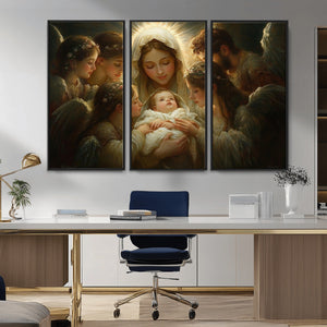 Mary Jesus Canvas Wall Art Print - Madonna and Child with