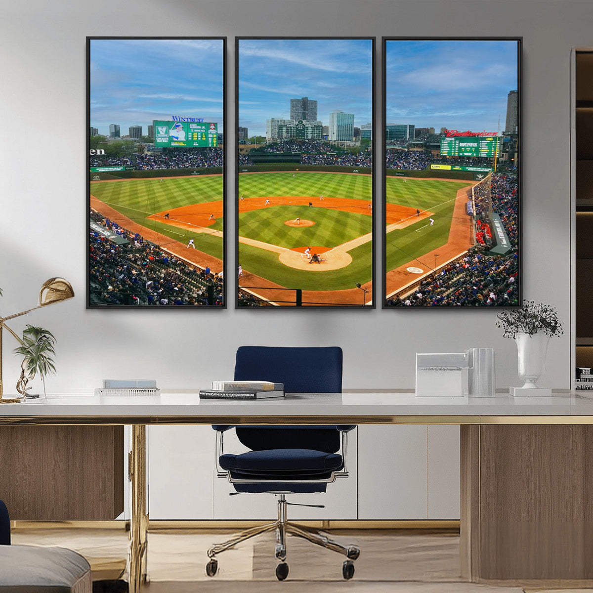 Wrigley Field Chicago Cubs Panoramic Canvas Print –