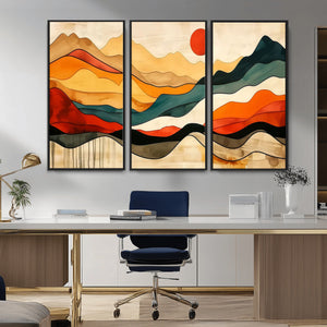 Mid Century Wall Art Print  - Abstract Woodland Print -