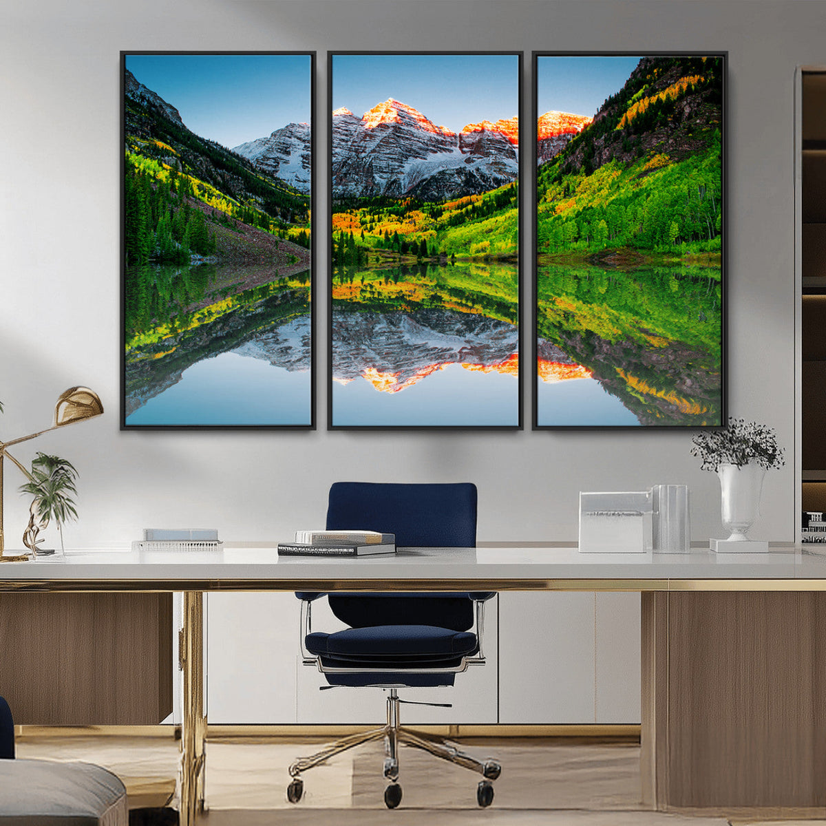 Majestic Snow-Capped Peaks Wall Art Canvas Print, Vibrant