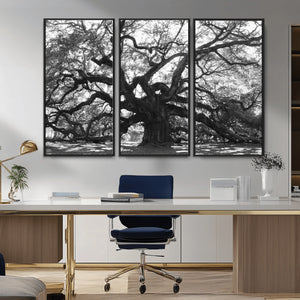 Ancient Oak Wall Art Canvas Print, Majestic Twisted Branches