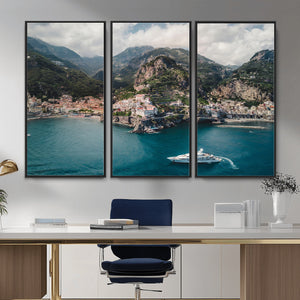 Amalfi Coast Wall Art – Framed Italian Seaside Canvas