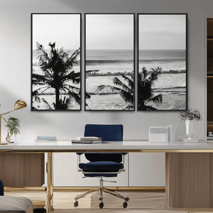 Tropical Coastline Wall Art Canvas Print – Framed Palm Trees