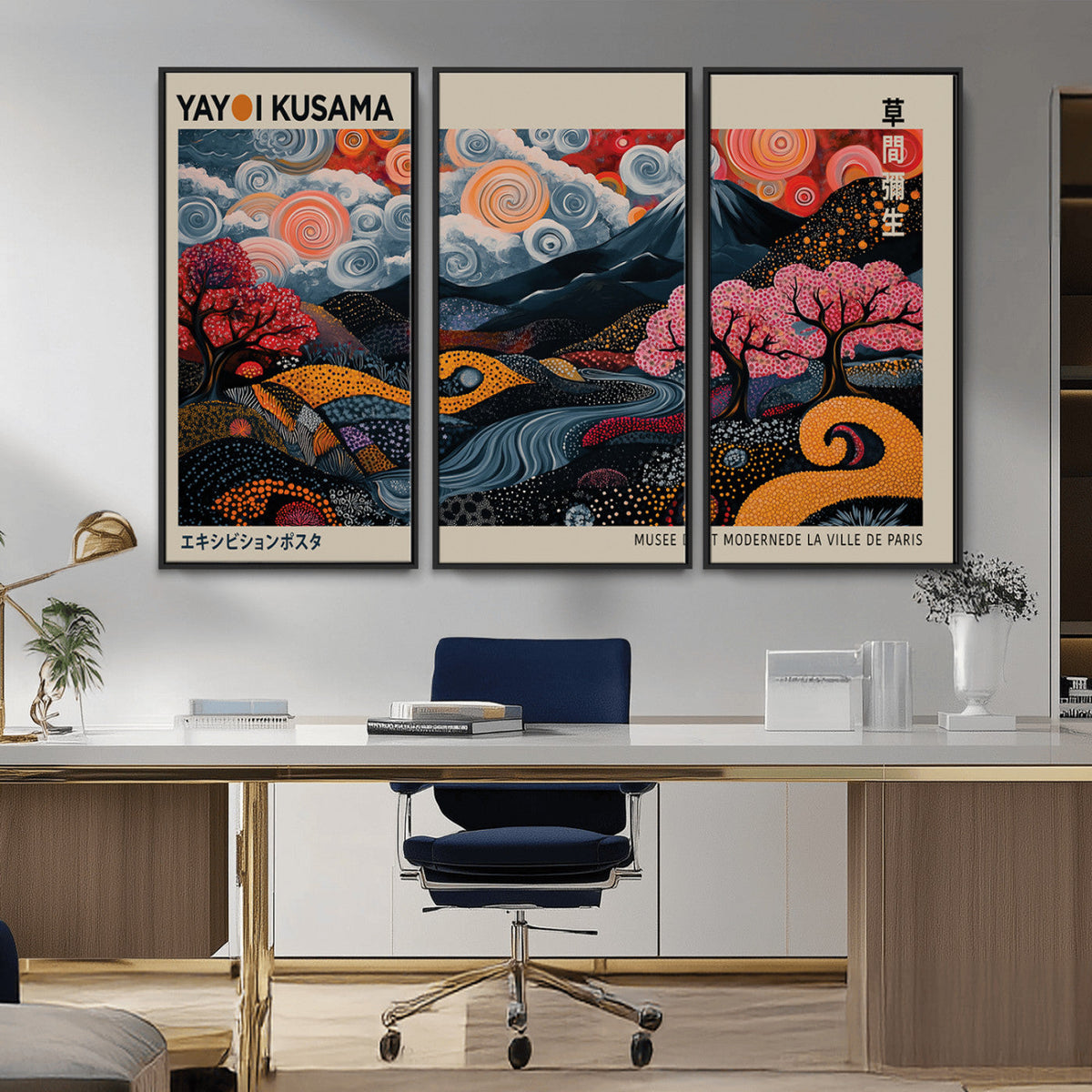 Modern Japanese Wall Art Canvas Print – Framed Contemporary