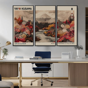 Modern Japanese Wall Art Canvas Print – Framed Abstract