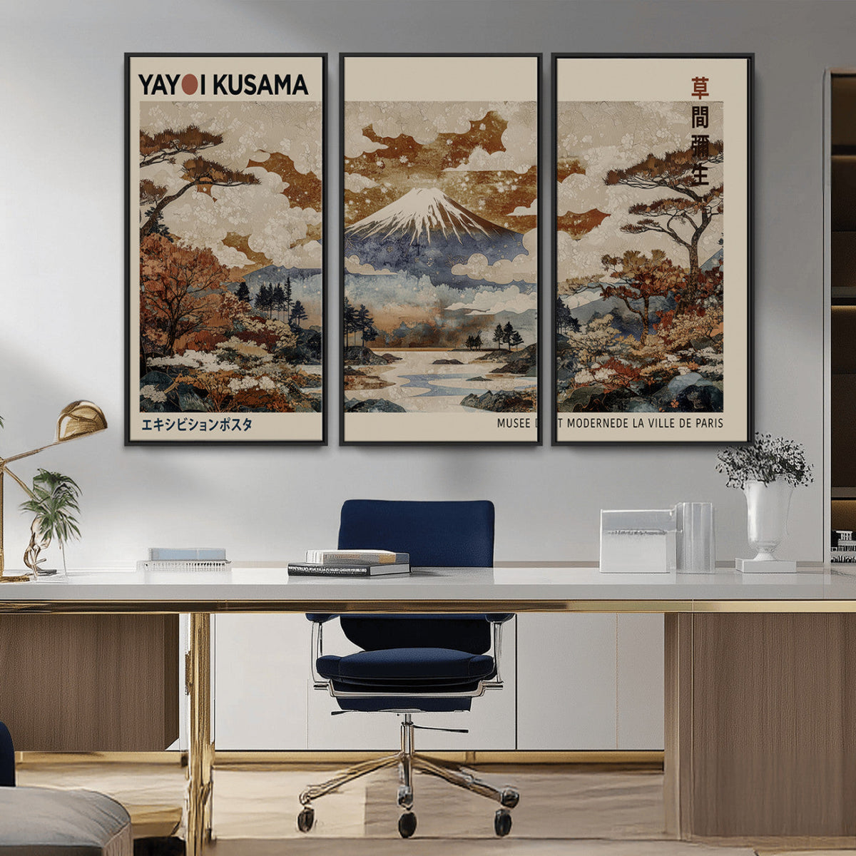 Yayoi Kusama Wall Art Canvas Print – Framed Modern Japanese