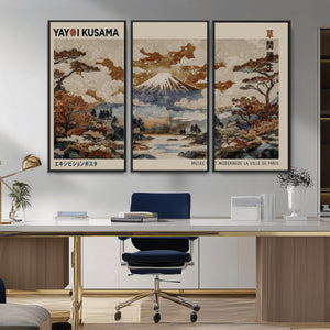Yayoi Kusama Wall Art Canvas Print – Framed Modern Japanese