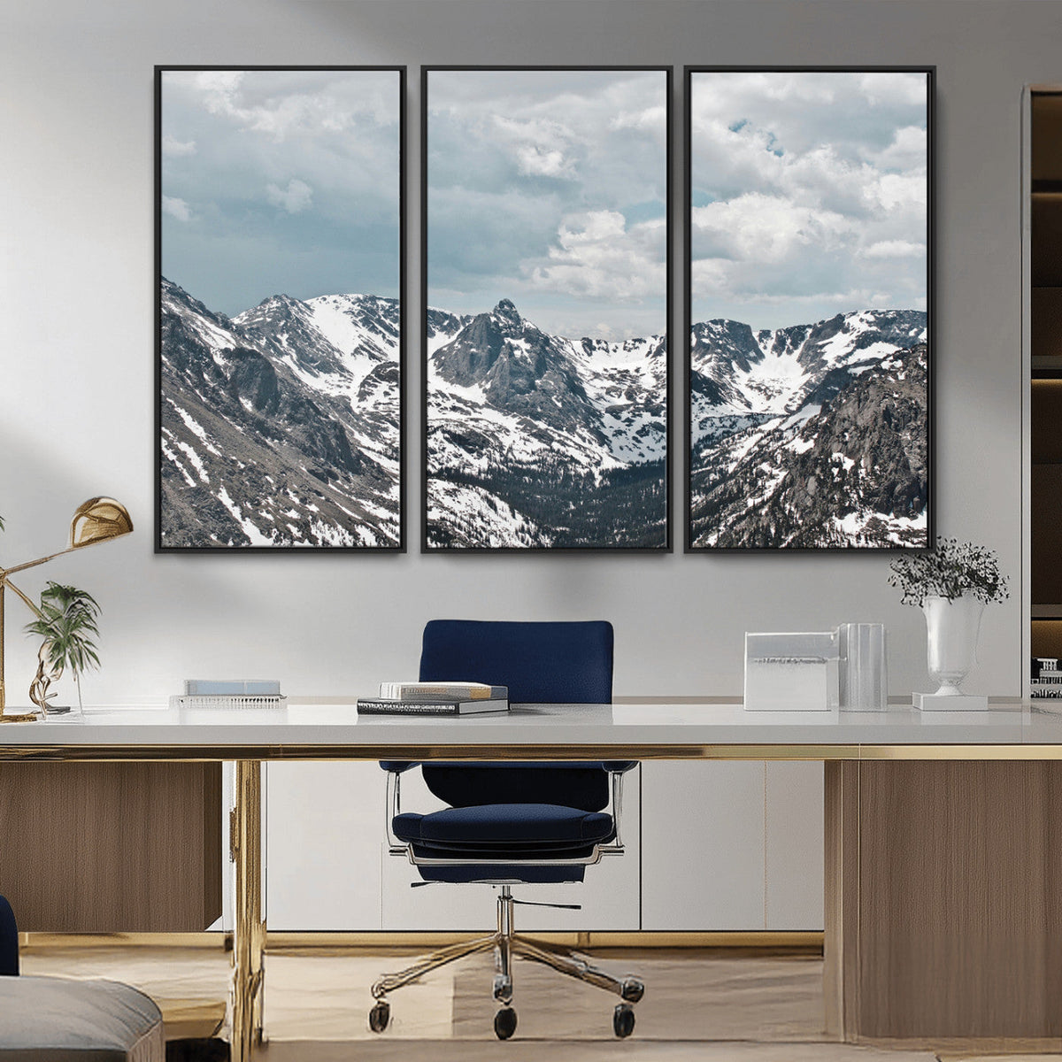 Snowy Peaks Wall Art Canvas Print – Alpine Wilderness
