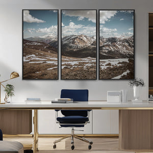 Mountain Landscape Wall Art Canvas Print – Framed Snowy