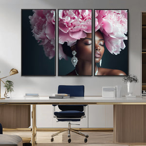 Black Beauty Petal Crown Wall Art Canvas Print – Floral