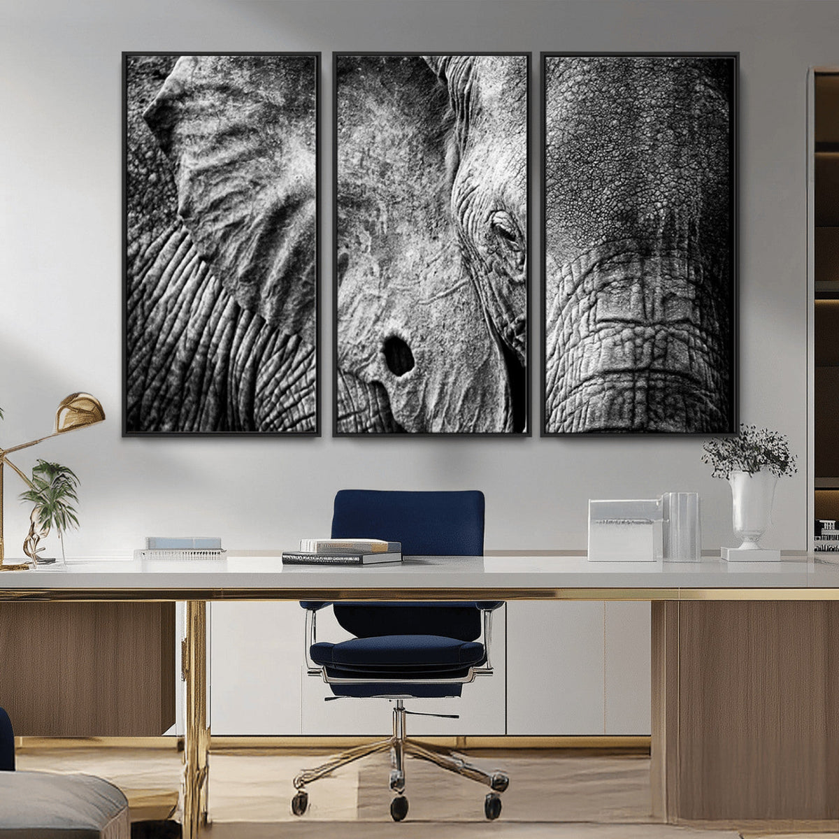 Wild Old Elephant Wall Art Canvas Print