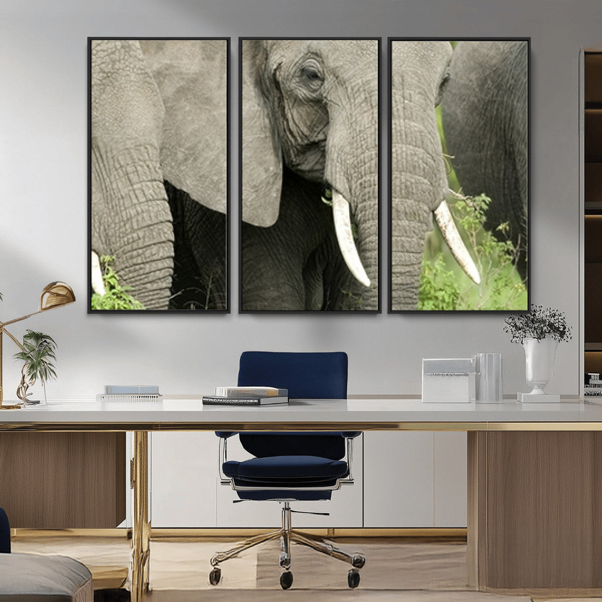 Wild Elephant Wall Art Canvas Print