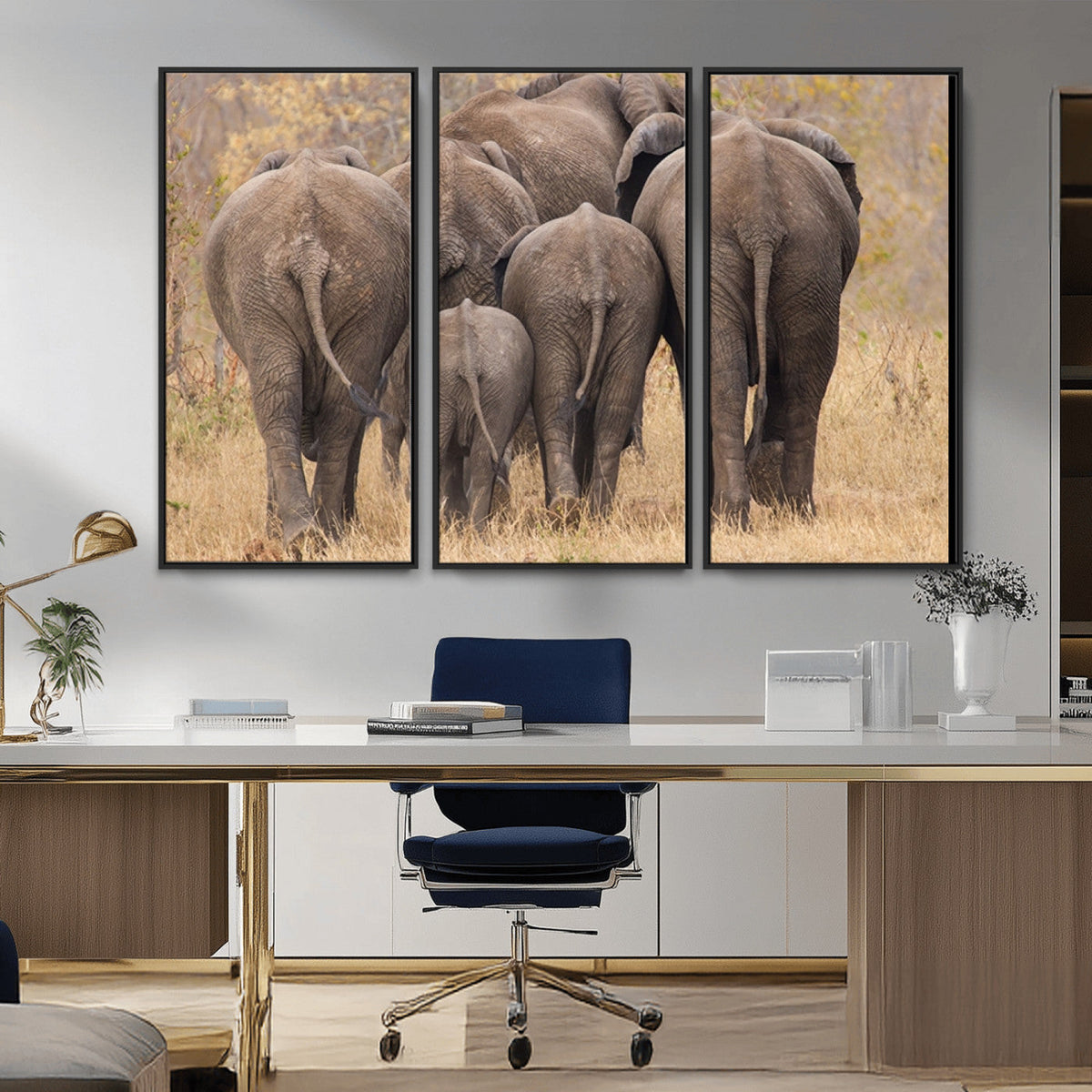 Wild Elephant Wall Art Canvas Print