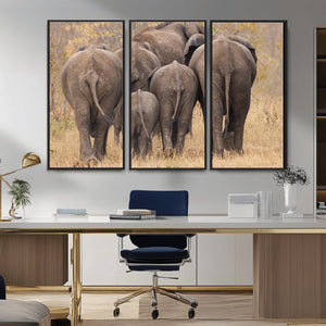 Wild Elephant Wall Art Canvas Print