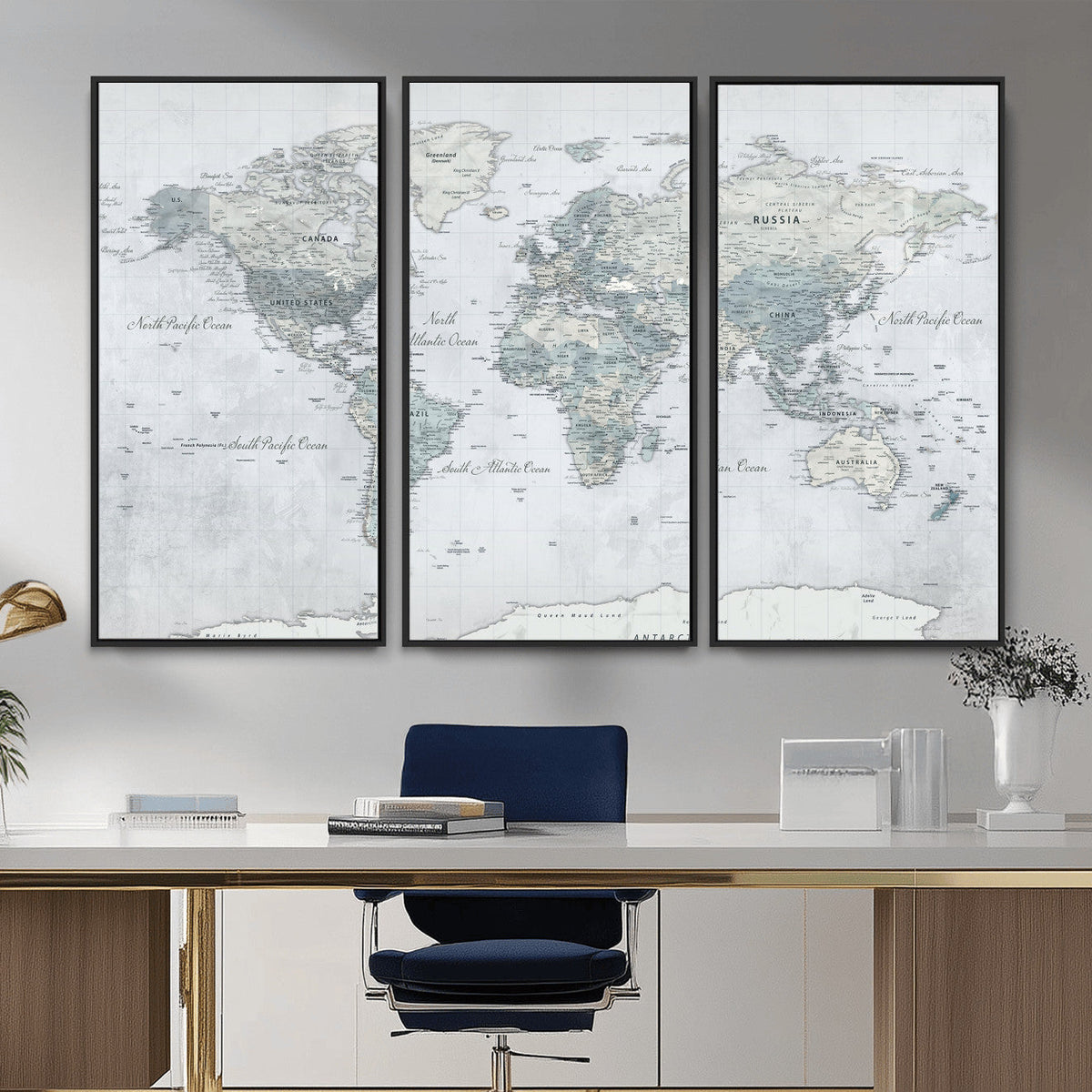 World Map Canvas Print – Detailed Map of the World Wall Art