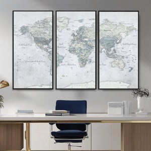 World Map Canvas Print – Detailed Map of the World Wall Art