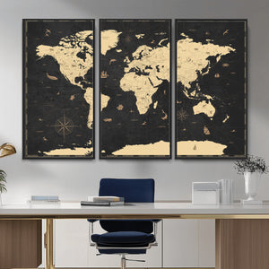 World Map Canvas Print – Detailed Map of the World Wall Art