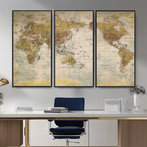 World Map Canvas Print – Detailed Map of the World Wall Art