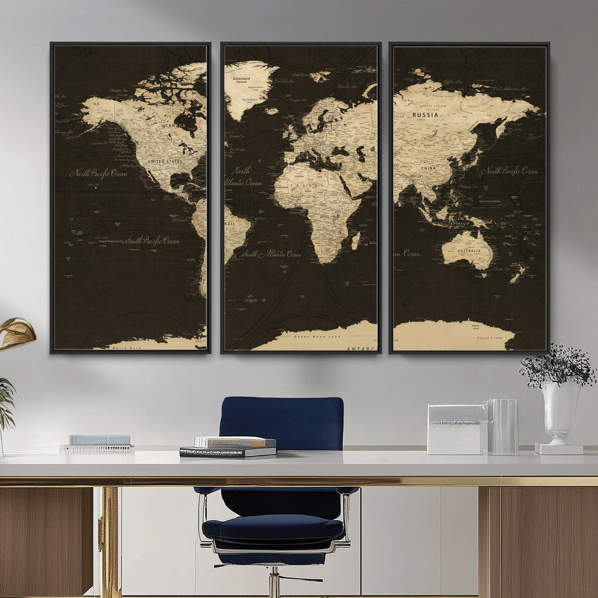 World Map Canvas Print – Framed World Map Wall Art for