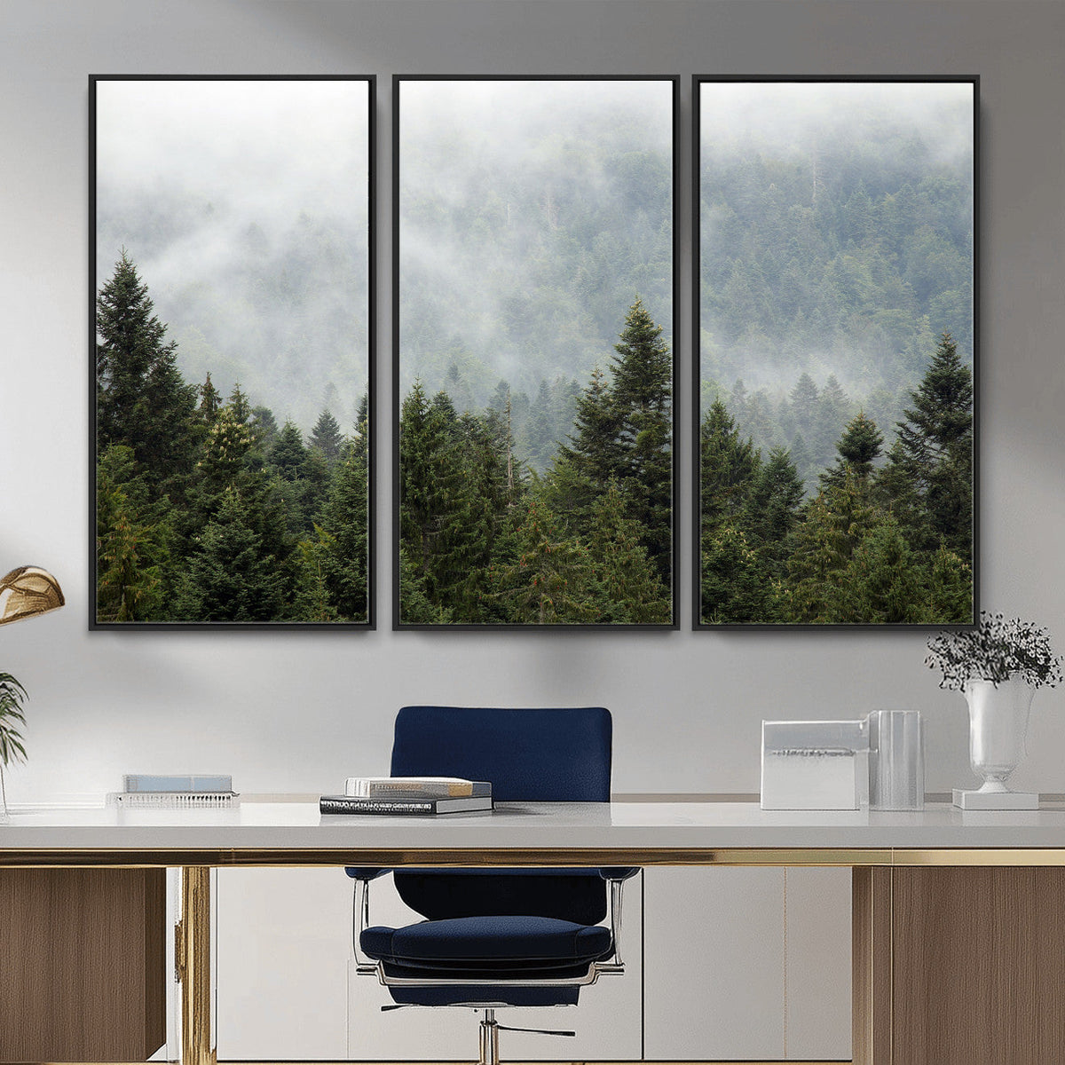 Misty Mountain Forest Wall Art Canvas Print