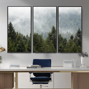 Misty Mountain Forest Wall Art Canvas Print